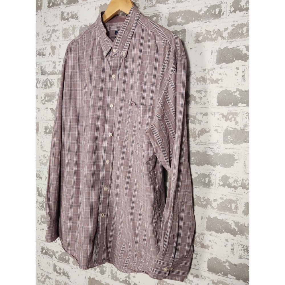 IZOD Premium Essentials Shirt Men XL Red Plaid Casual Button Down‎ Long Sleeve - Picture 6 of 16